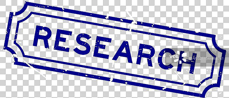 grunge blue research word rubber seal stamp on图片素材