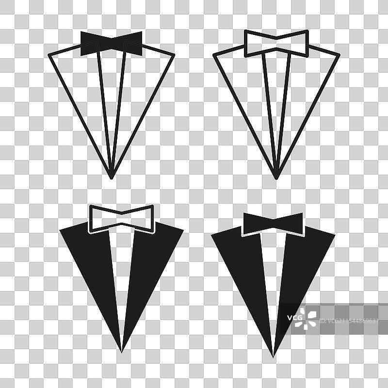 燕尾服图标 正式西装符号 蝴蝶结 经典图片素材