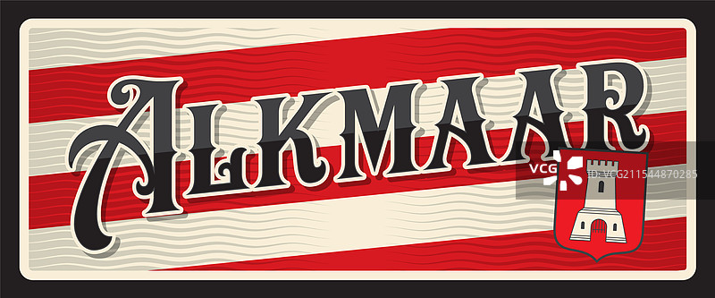 阿尔克马尔 荷兰城市 复古旅行牌图片素材