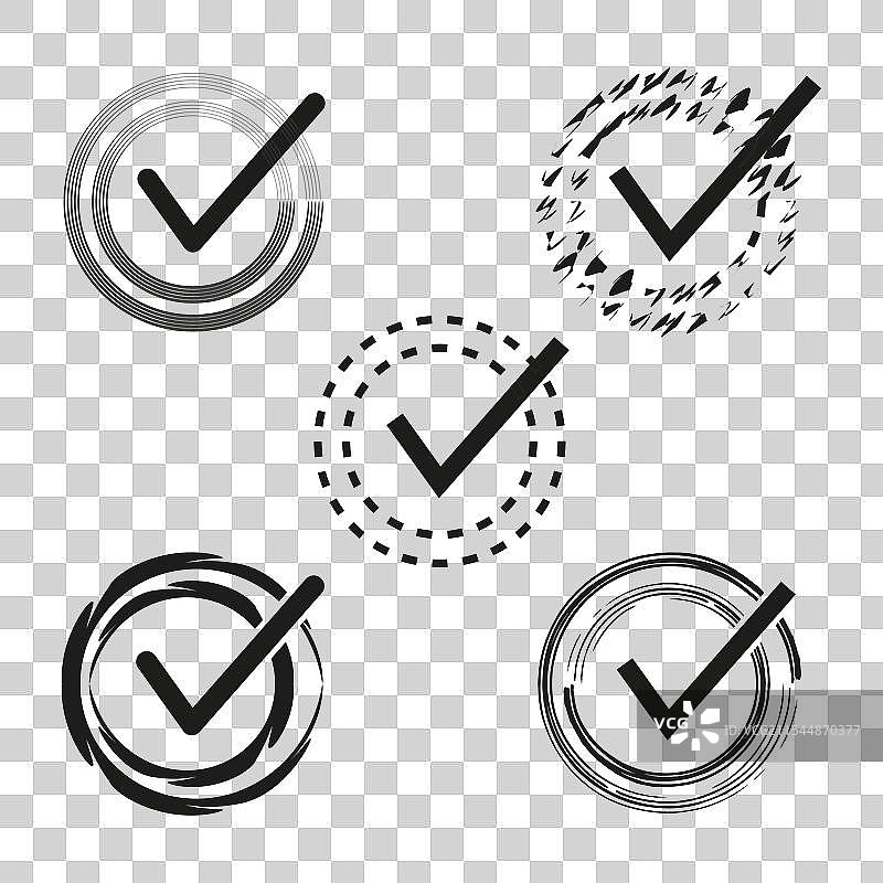 各种圆圈中的勾选标记集合图片素材