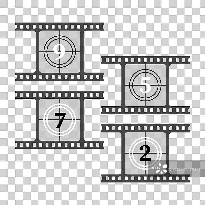 复古胶卷倒计时图标数字图片素材