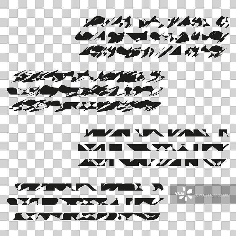 扭曲的文本设计抽象黑色形状图片素材