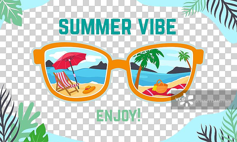 创意太阳镜海报，夏日氛围，异域风情图片素材