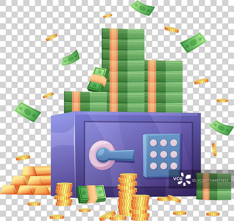 带锁的金属保险箱，确保资金安全图片素材