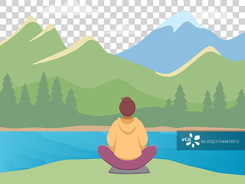 女人在冥想，凝视着图片素材