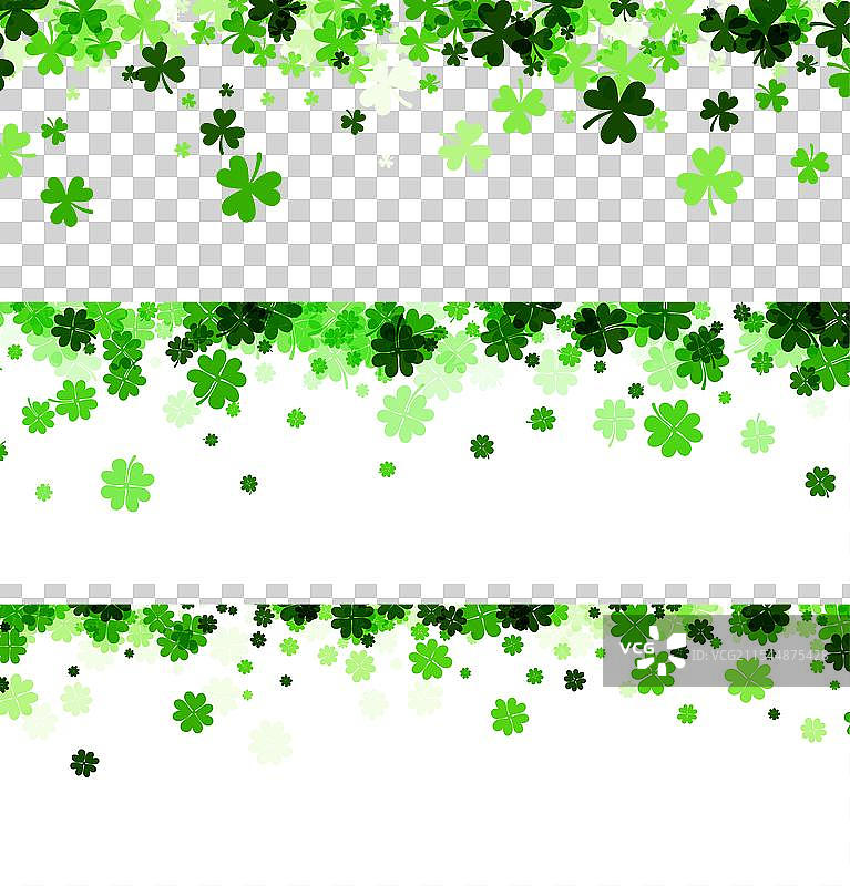 三叶草彩纸洒落图片素材