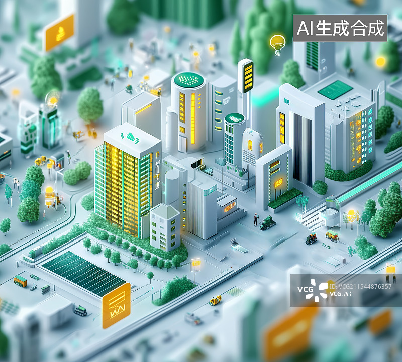 【AI数字艺术】微缩景观科幻城市图片素材