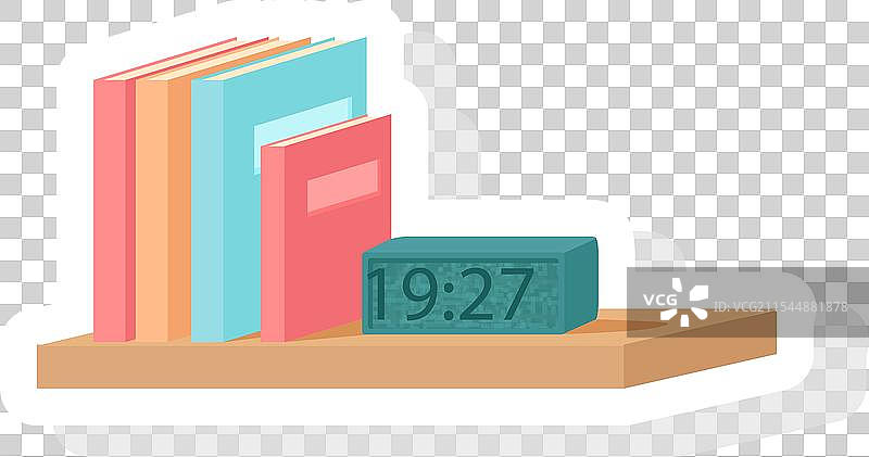 贴纸书和时钟图片素材