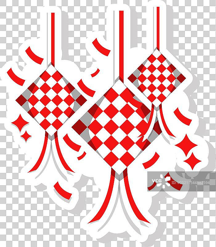 红白相间的椰浆饭装饰贴纸图片素材