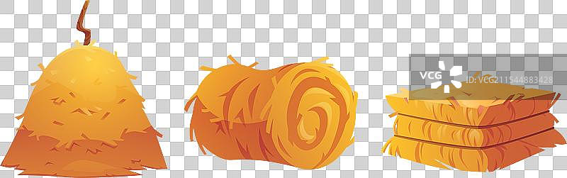 农场设计中的干草堆和滚筒图片素材