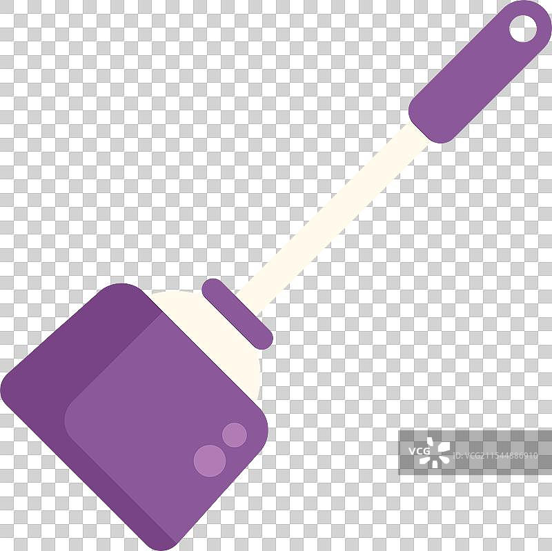 紫色马桶吸尘器，带塑料手柄图片素材