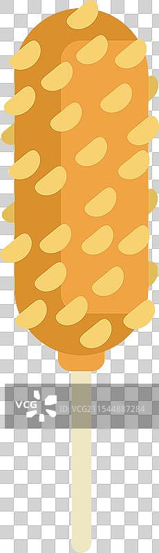 美味的脆皮玉米热狗正在浸入面糊中图片素材