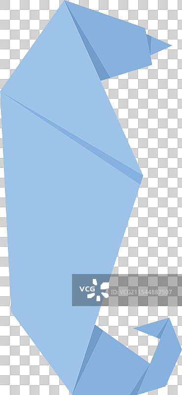 蓝色纸折海马图片素材