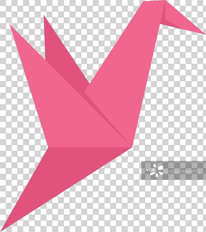 代表和平的粉色折纸鸟图片素材