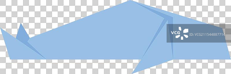 蓝色折纸鲸在白色背景中游泳图片素材