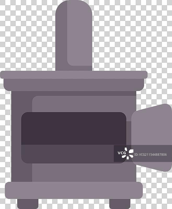 经典铸铁炉灶燃烧木材产生的火焰图片素材