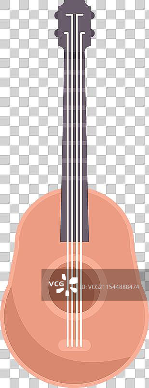 直立在白色背景上的木吉他图片素材