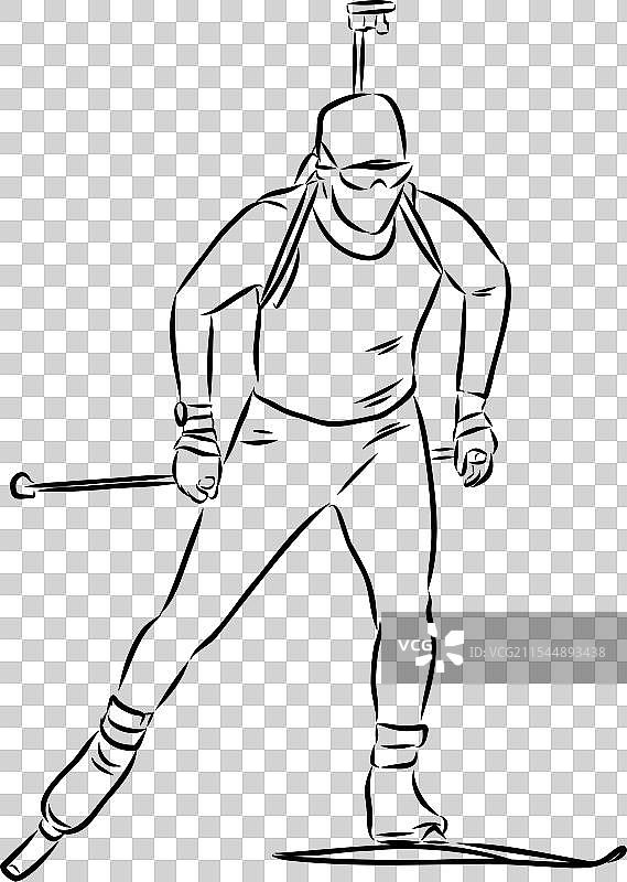 生物全能运动员独立站立射击图片素材