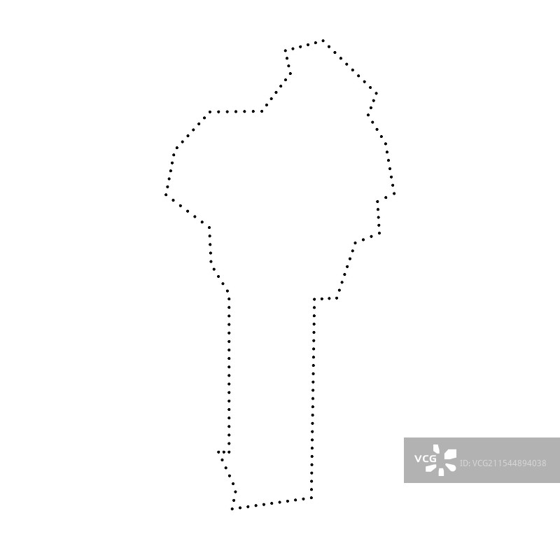 贝宁虚线轮廓地图图片素材