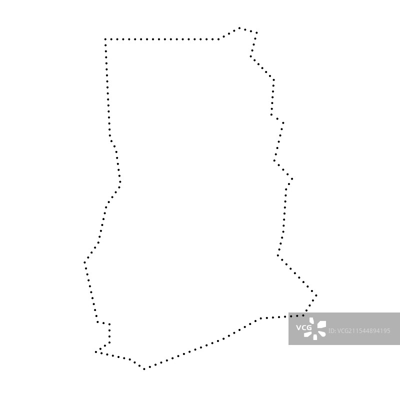 加纳虚线轮廓地图图片素材