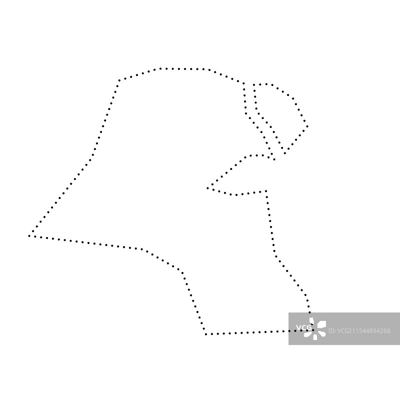 科威特虚线轮廓地图图片素材