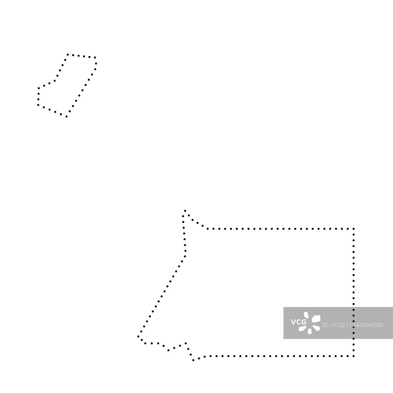 赤道几内亚虚线轮廓地图图片素材