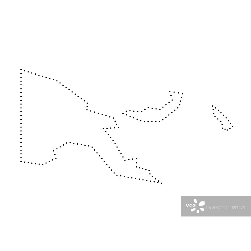 巴布亚新几内亚虚线轮廓地图图片素材