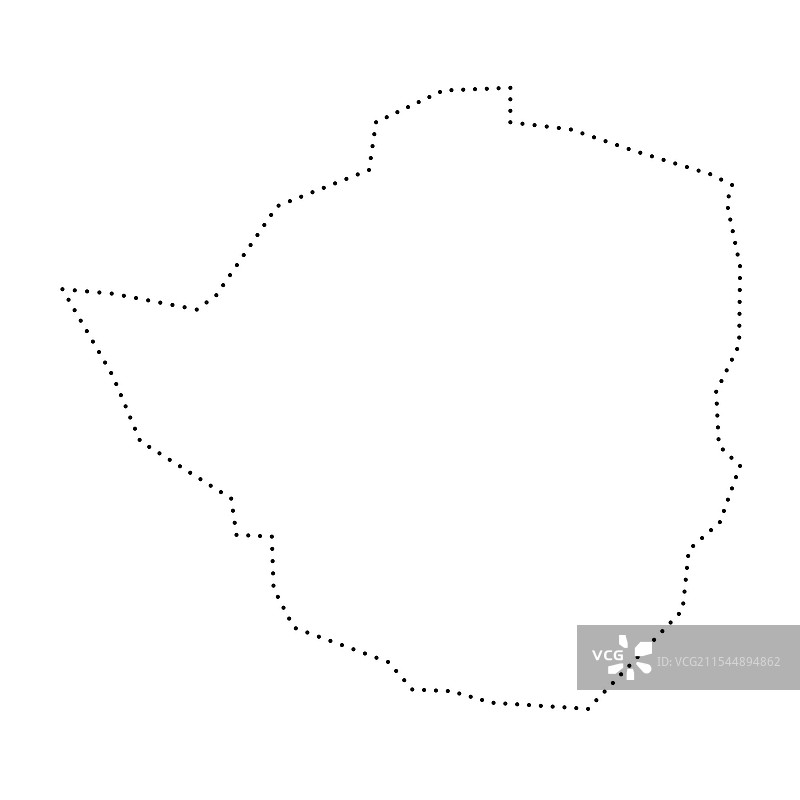 津巴布韦虚线轮廓地图图片素材