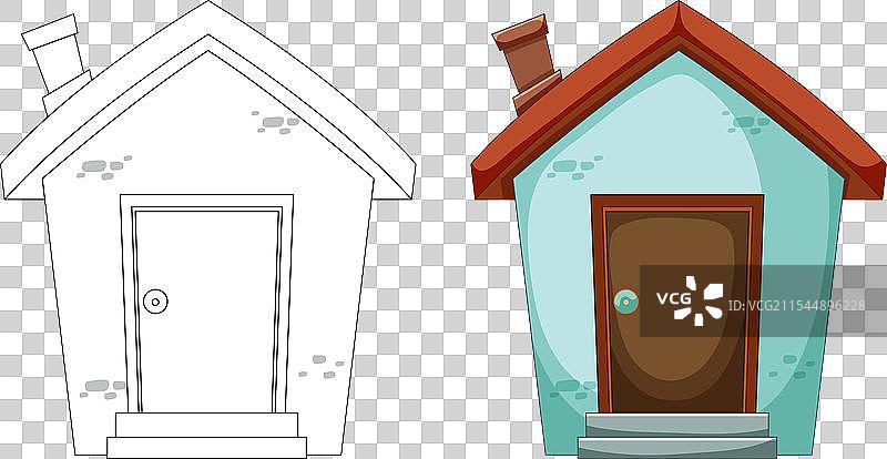 比较房屋的两个状态图片素材