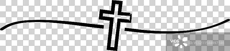 手绘十字形黑色分隔线图片素材