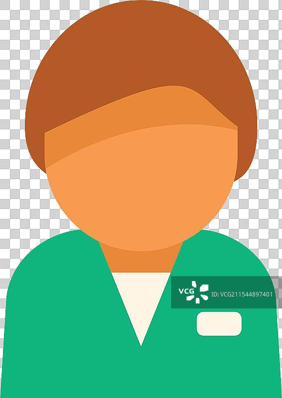 友好的卡通角色头像，穿着绿色衣服图片素材