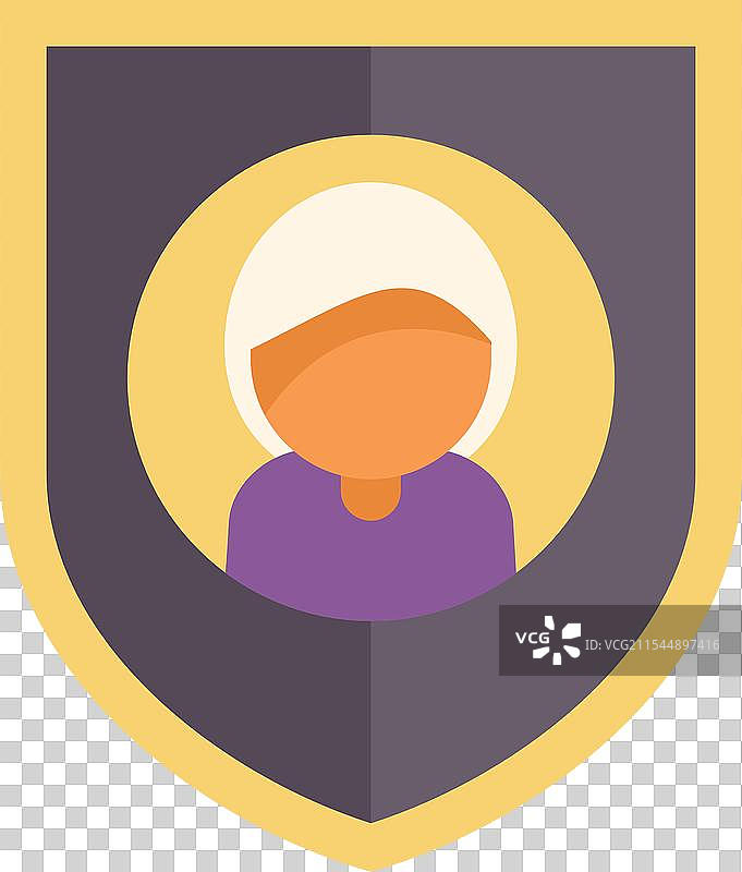 保护用户账户的盾牌与个人资料图片素材