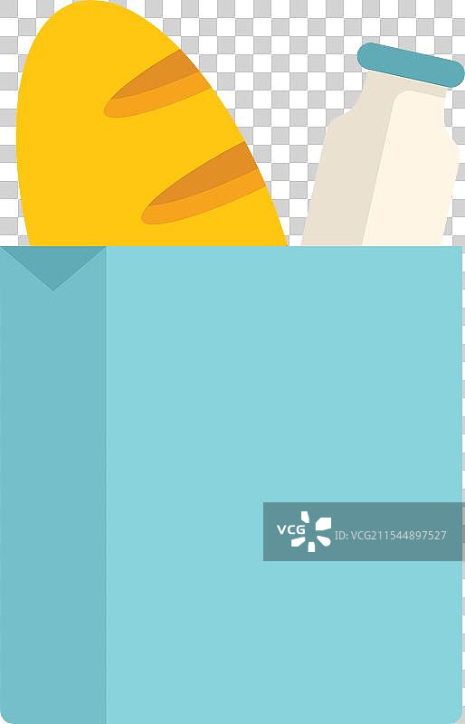 装有面包和杂货的纸袋图片素材