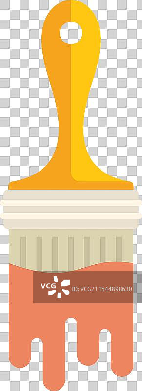 滴着湿橙色油漆的画笔图片素材