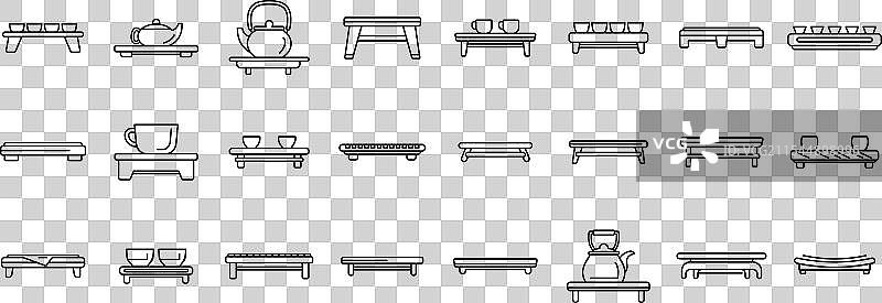 茶道桌子图标集 茶道图片素材