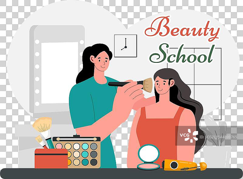 美容与化妆学校，展示各种风格图片素材