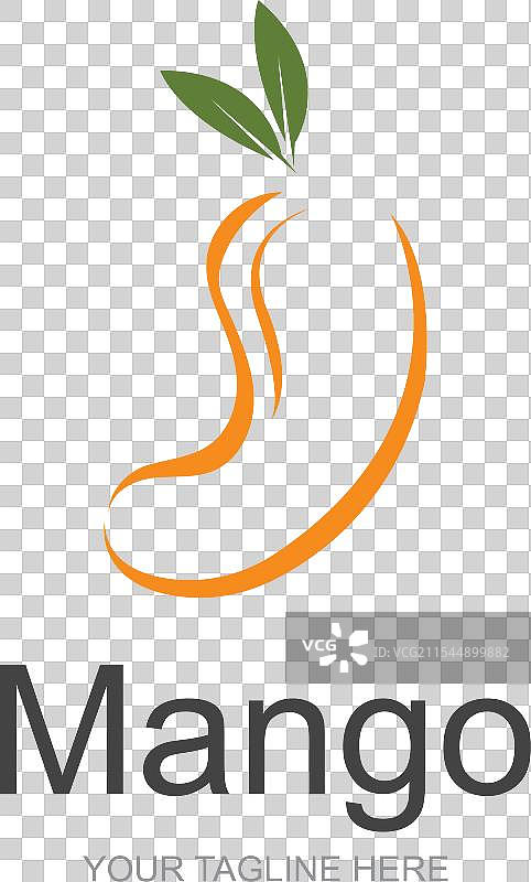 简单极简风格的芒果水果标志设计图片素材
