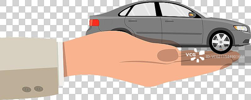 一只手握着一辆小玩具车图片素材