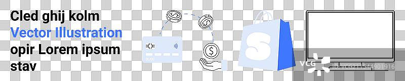 使用电脑进行在线购物和支付方式图片素材