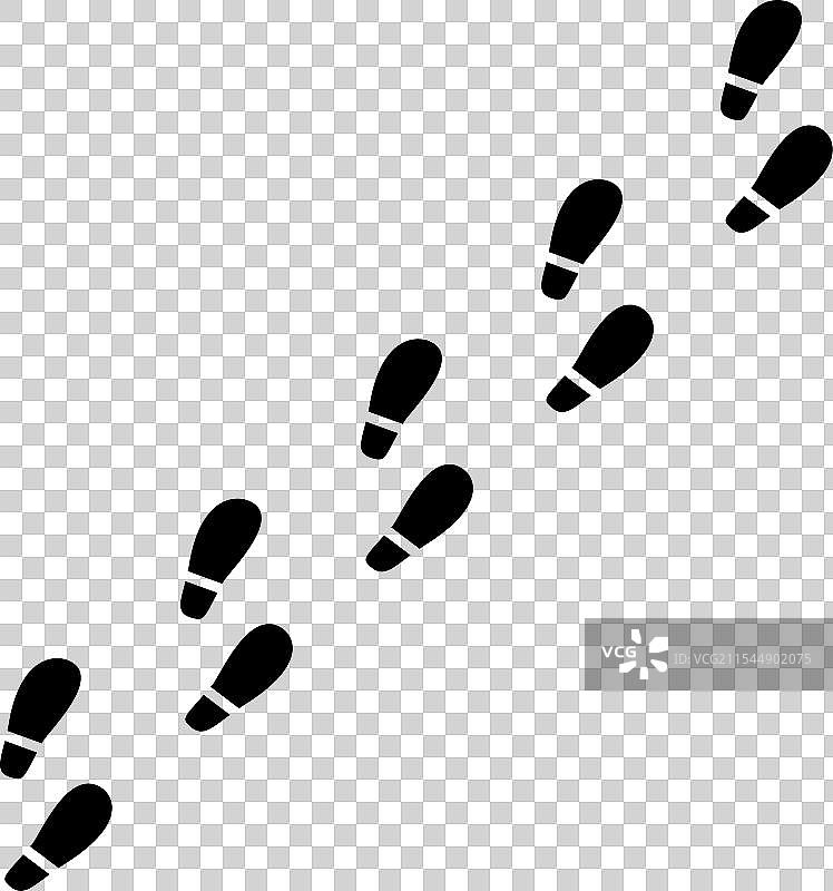 人类脚印图标，孤立的鞋底印记图片素材