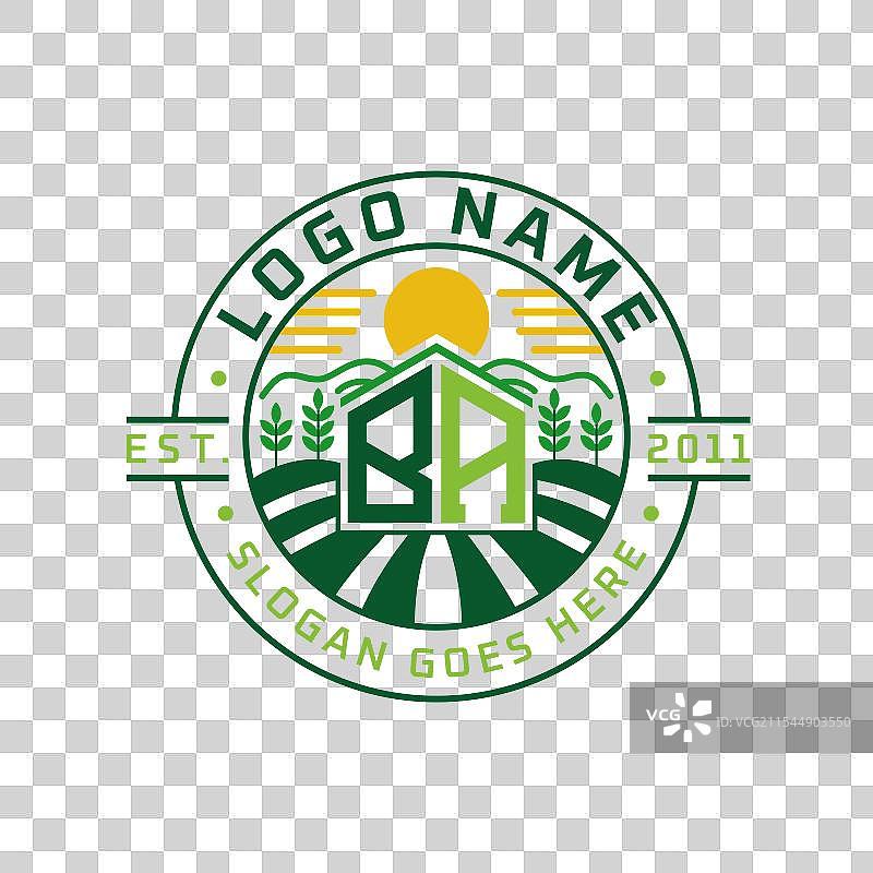 现代农舍风格的BA字母标志设计图片素材