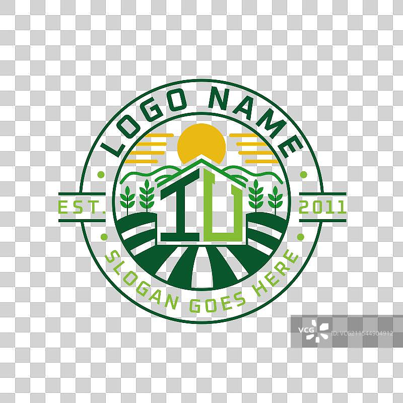 现代农舍风格的IU字母标志设计图片素材