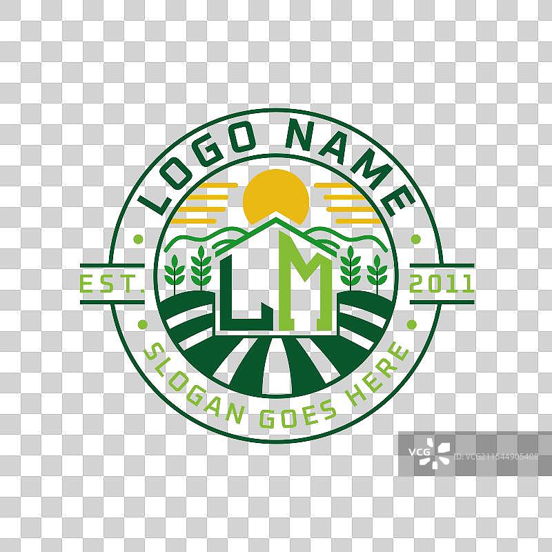 现代农舍风格的LM字母标志设计图片素材