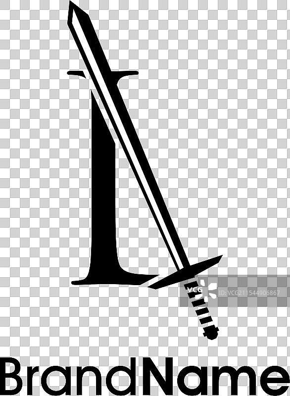 奢华的字母L剑形标志图片素材