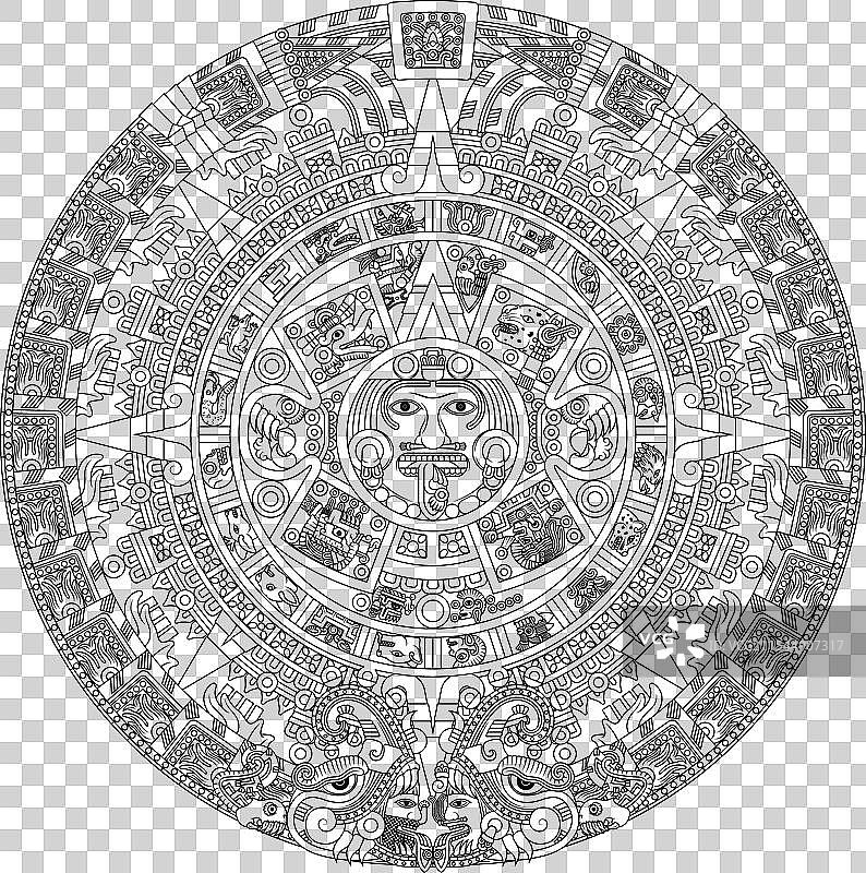 古代阿兹特克文明的太阳历图片素材