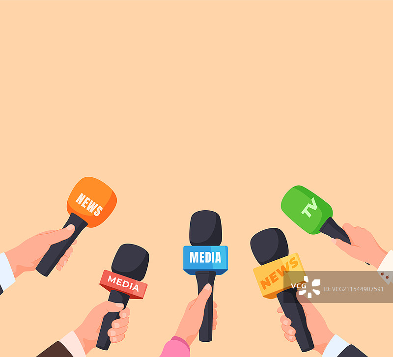 记者手中的麦克风图片素材