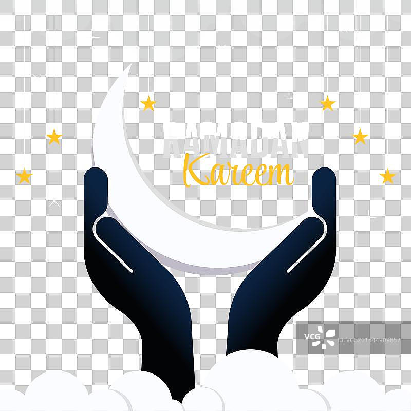 深紫色天空背景中的拉马丹月亮图片素材