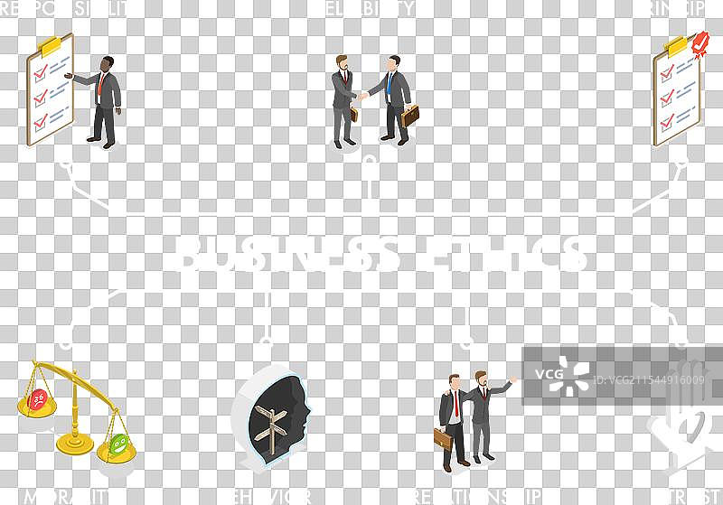 商务的三维等距平面图图片素材