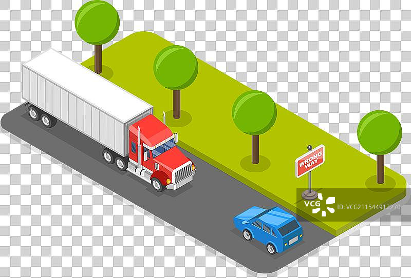 错误方向的3D等距平面图图片素材