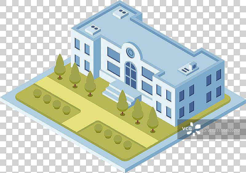 现代公共场所的等距图图片素材